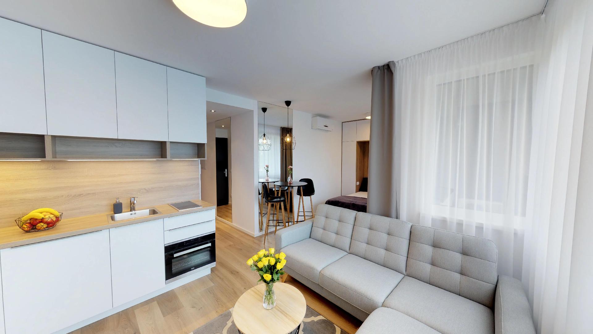 PRENAJATÉ!!! 3D PREHLIADKA (36m2) 1,5izb. BYT, ul. Bosakova, Novostavba FUXOVA